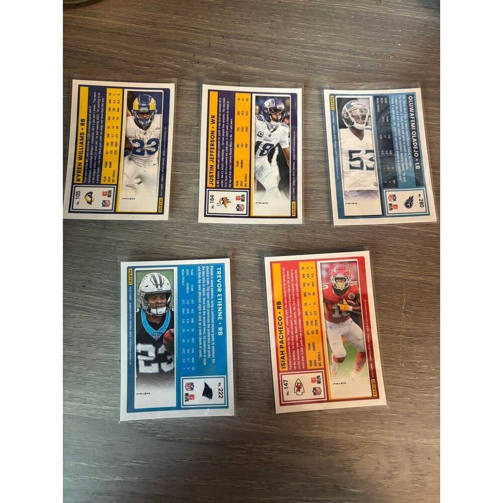 5 card optic football 2025 silver/holo lot - Picture 2 of 2
